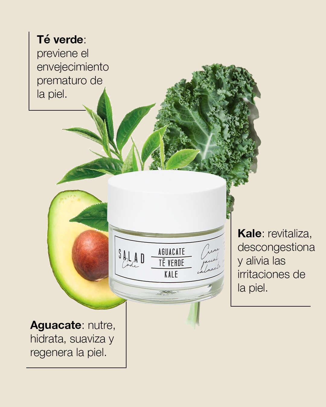 Crema facial hidratante y calmante